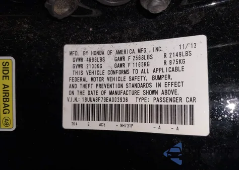 2014 Acura Tl 3.5 z USA, uszkodzony, nr VIN 19UUA8F79EA003936